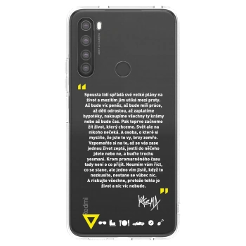 Picasee silikonový průhledný obal pro Xiaomi Redmi Note 8 - Kazma - BUĎTE TROCHU YESMANI