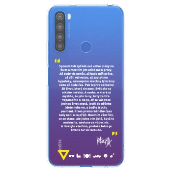 Picasee silikonový průhledný obal pro Xiaomi Redmi Note 8T - Kazma - BUĎTE TROCHU YESMANI