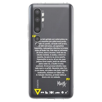 Picasee silikonový průhledný obal pro Xiaomi Mi Note 10 (Pro) - Kazma - BUĎTE TROCHU YESMANI
