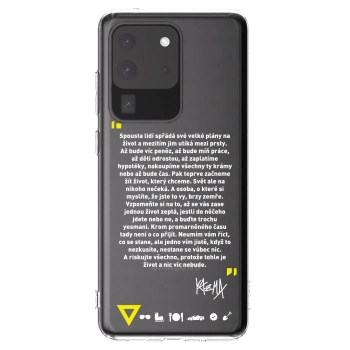 Picasee silikonový průhledný obal pro Samsung Galaxy S20 Ultra 5G G988F - Kazma - BUĎTE TROCHU YESMANI