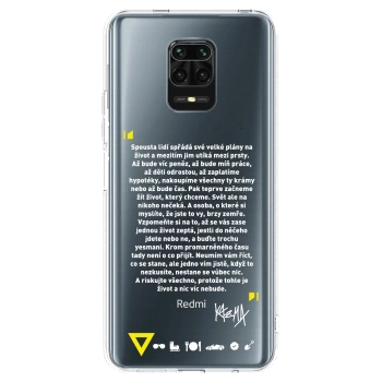 Picasee silikonový průhledný obal pro Xiaomi Redmi Note 9 Pro - Kazma - BUĎTE TROCHU YESMANI