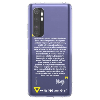 Picasee silikonový průhledný obal pro Xiaomi Mi Note 10 Lite - Kazma - BUĎTE TROCHU YESMANI