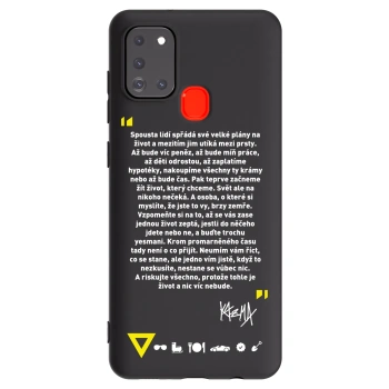 Picasee silikonový černý obal pro Samsung Galaxy A21s - Kazma - BUĎTE TROCHU YESMANI