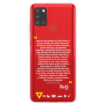 Picasee silikonový průhledný obal pro Samsung Galaxy A21s - Kazma - BUĎTE TROCHU YESMANI