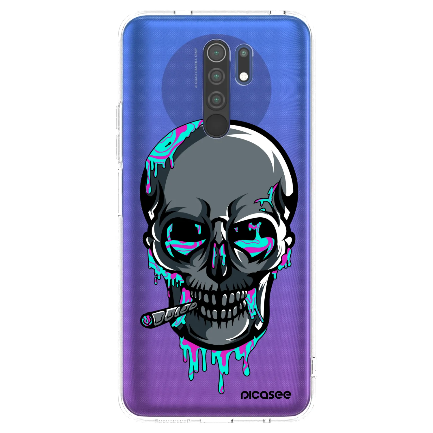Picasee silikonový průhledný obal pro Xiaomi Redmi 9 - EARTH - Lebka 3.0