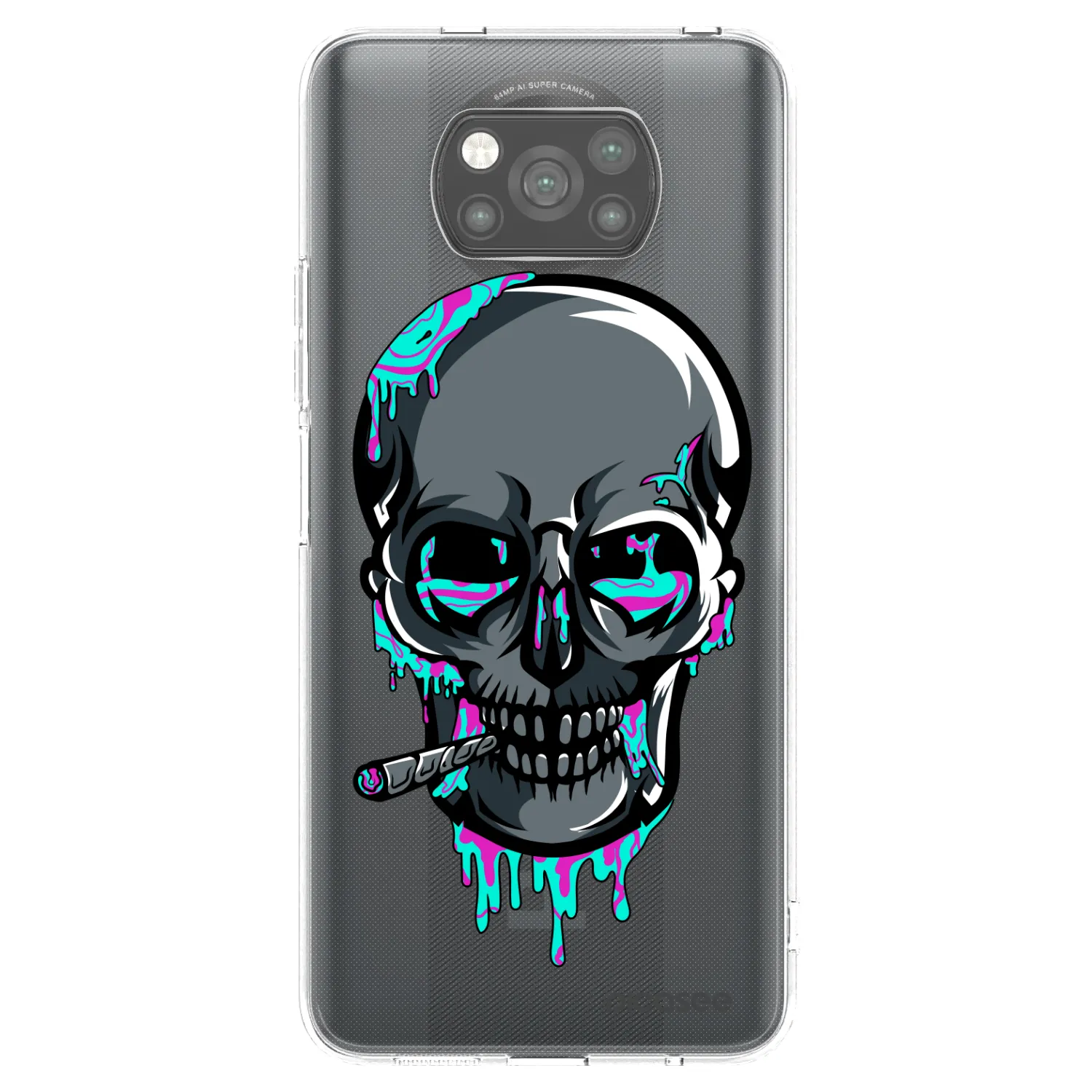 Picasee silikonový černý obal pro Xiaomi Poco X3 - EARTH - Lebka 3.0