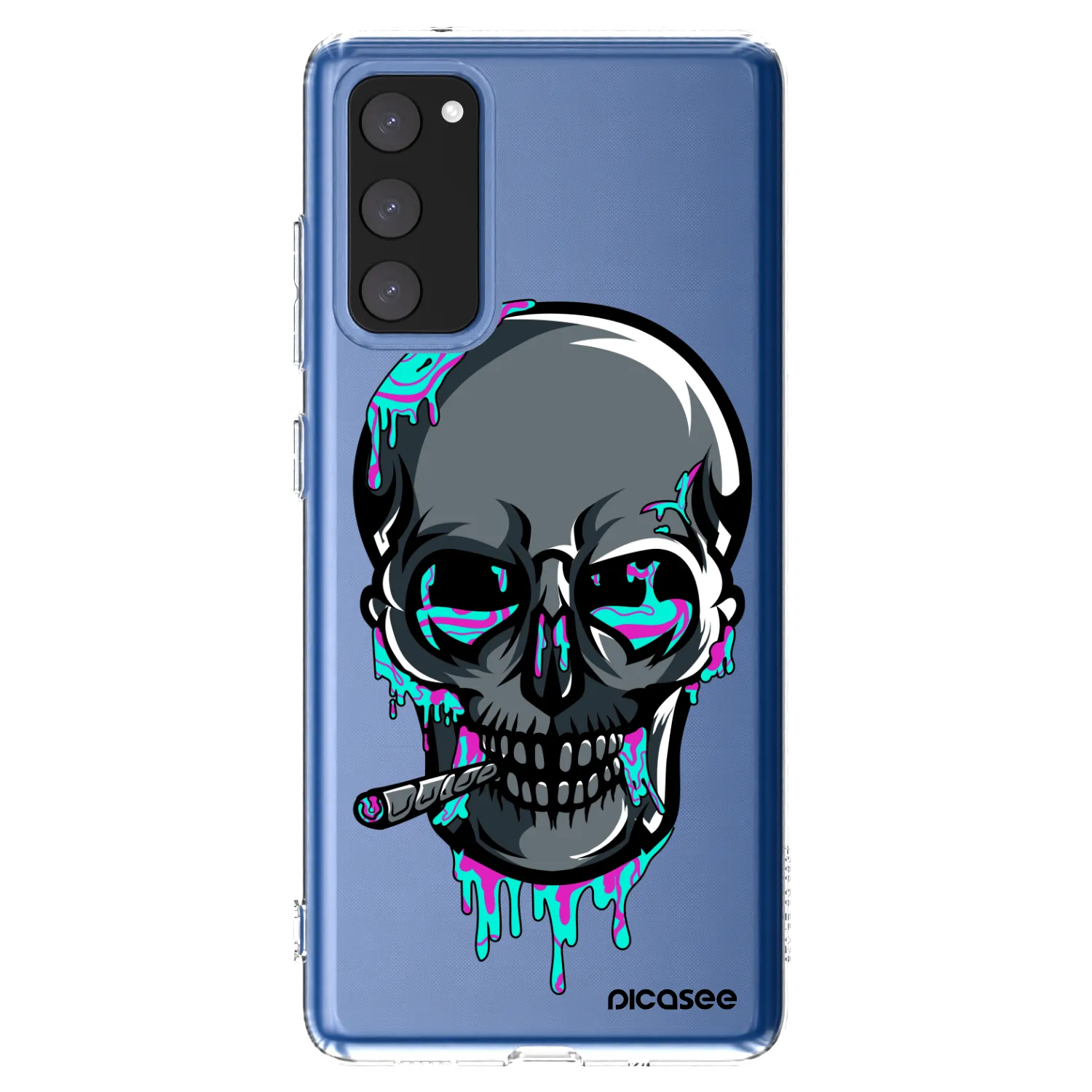 Picasee silikonový průhledný obal pro Samsung Galaxy S20 FE - EARTH - Lebka 3.0