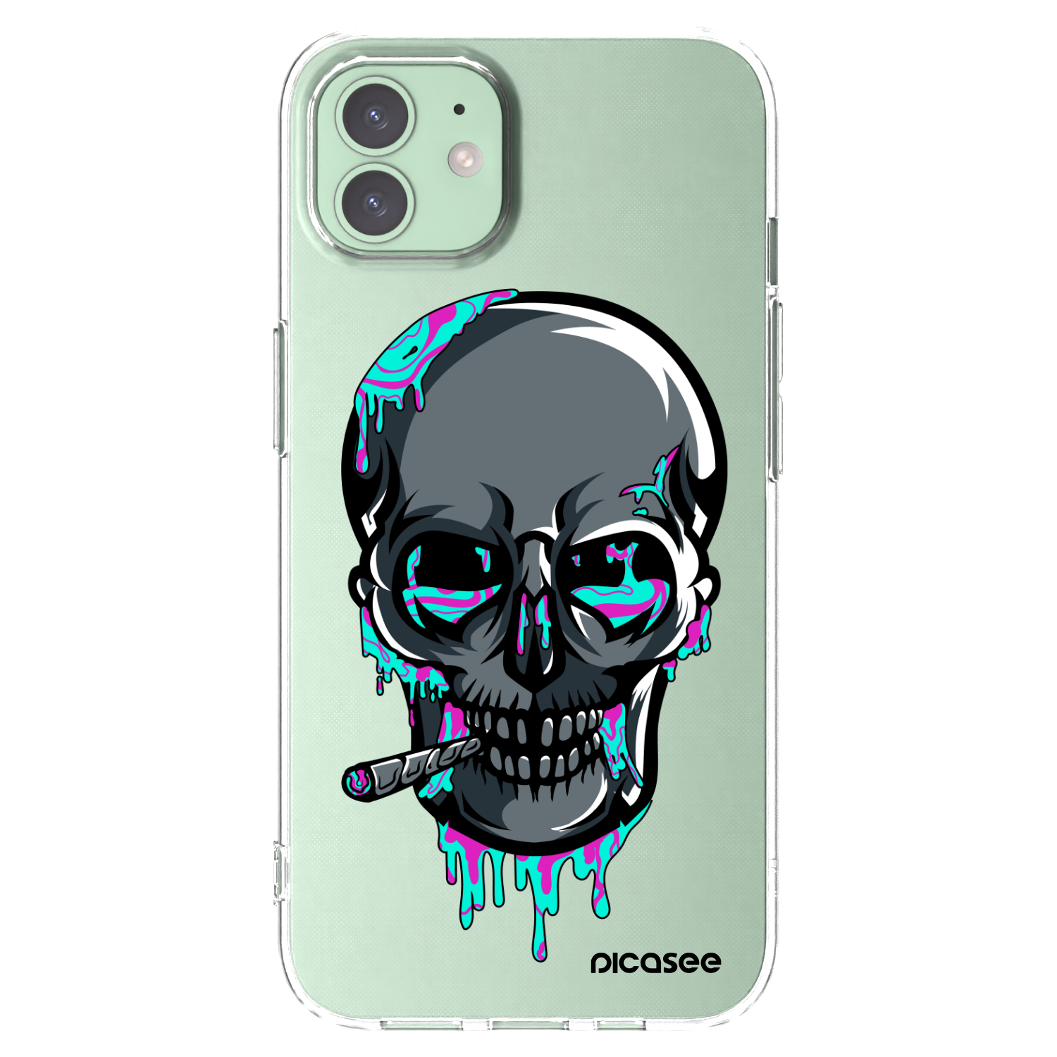 Picasee silikonový průhledný obal pro Apple iPhone 12 Pro - EARTH - Lebka 3.0