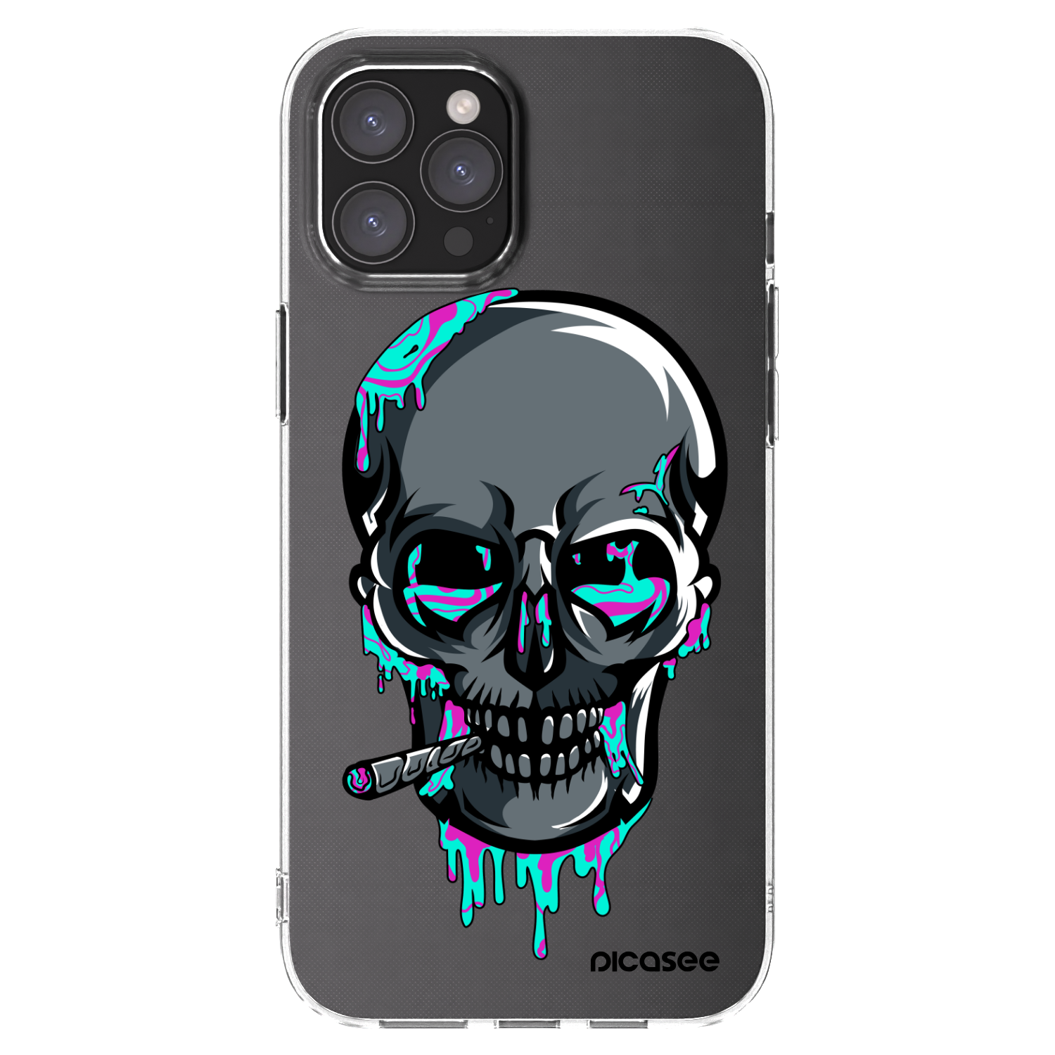 Picasee silikonový průhledný obal pro Apple iPhone 12 Pro Max - EARTH - Lebka 3.0