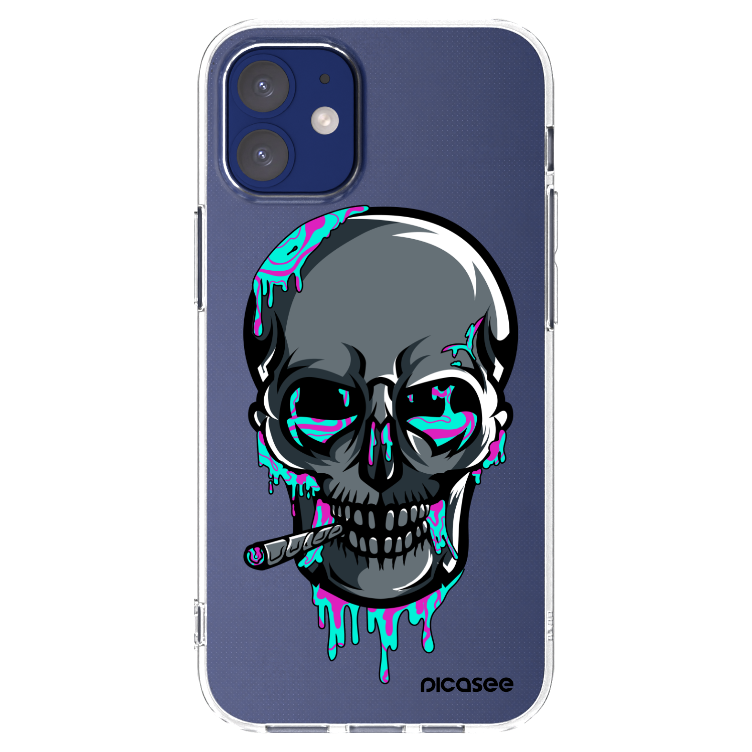 Picasee silikonový průhledný obal pro Apple iPhone 12 mini - EARTH - Lebka 3.0