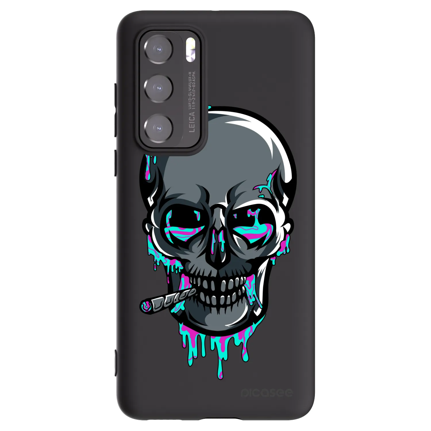 Picasee silikonový černý obal pro Huawei P40 - EARTH - Lebka 3.0