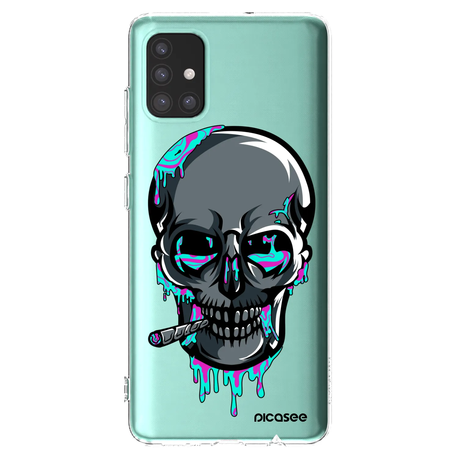 Picasee silikonový průhledný obal pro Samsung Galaxy M51 M515F - EARTH - Lebka 3.0