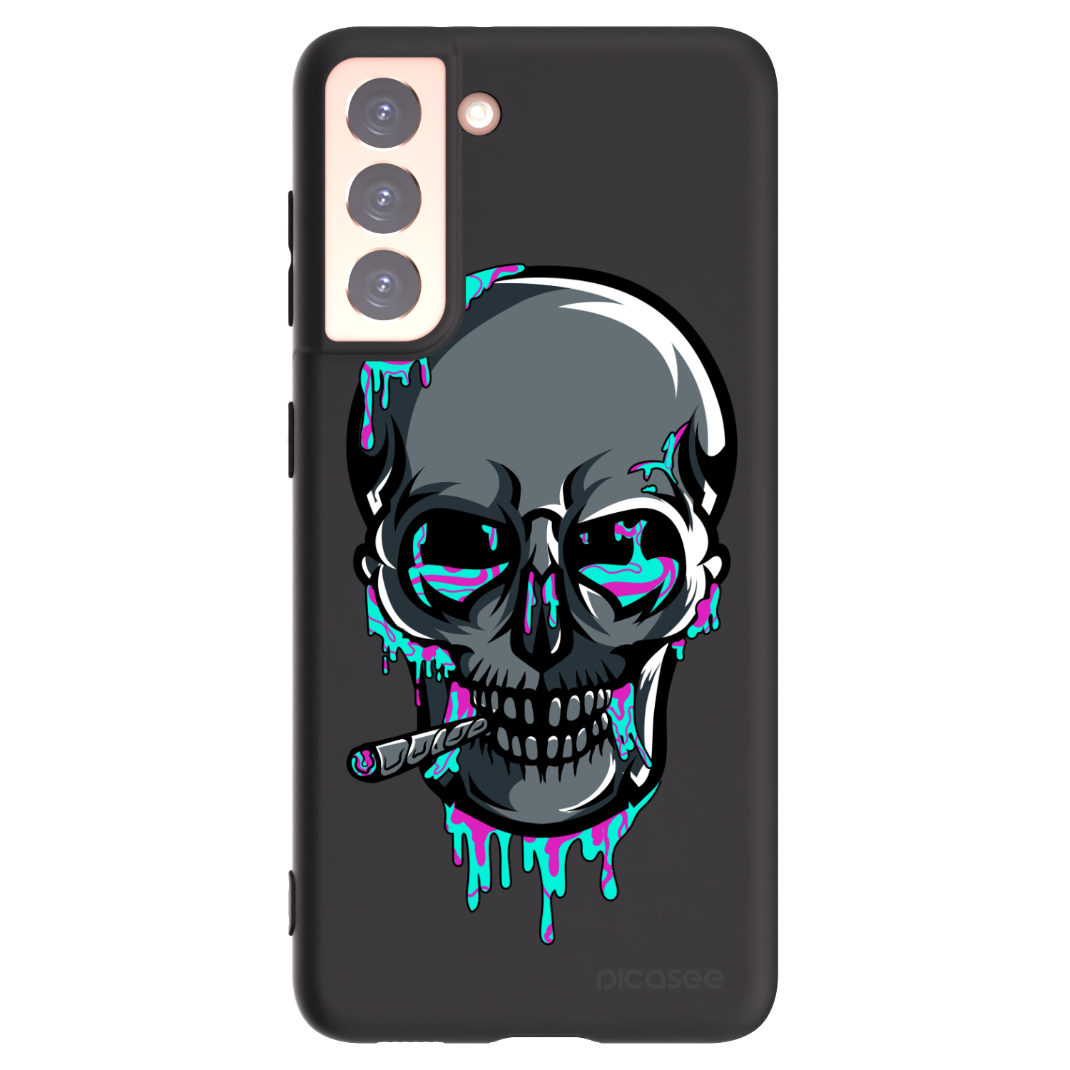 Picasee silikonový černý obal pro Samsung Galaxy S21 5G G991B - EARTH - Lebka 3.0