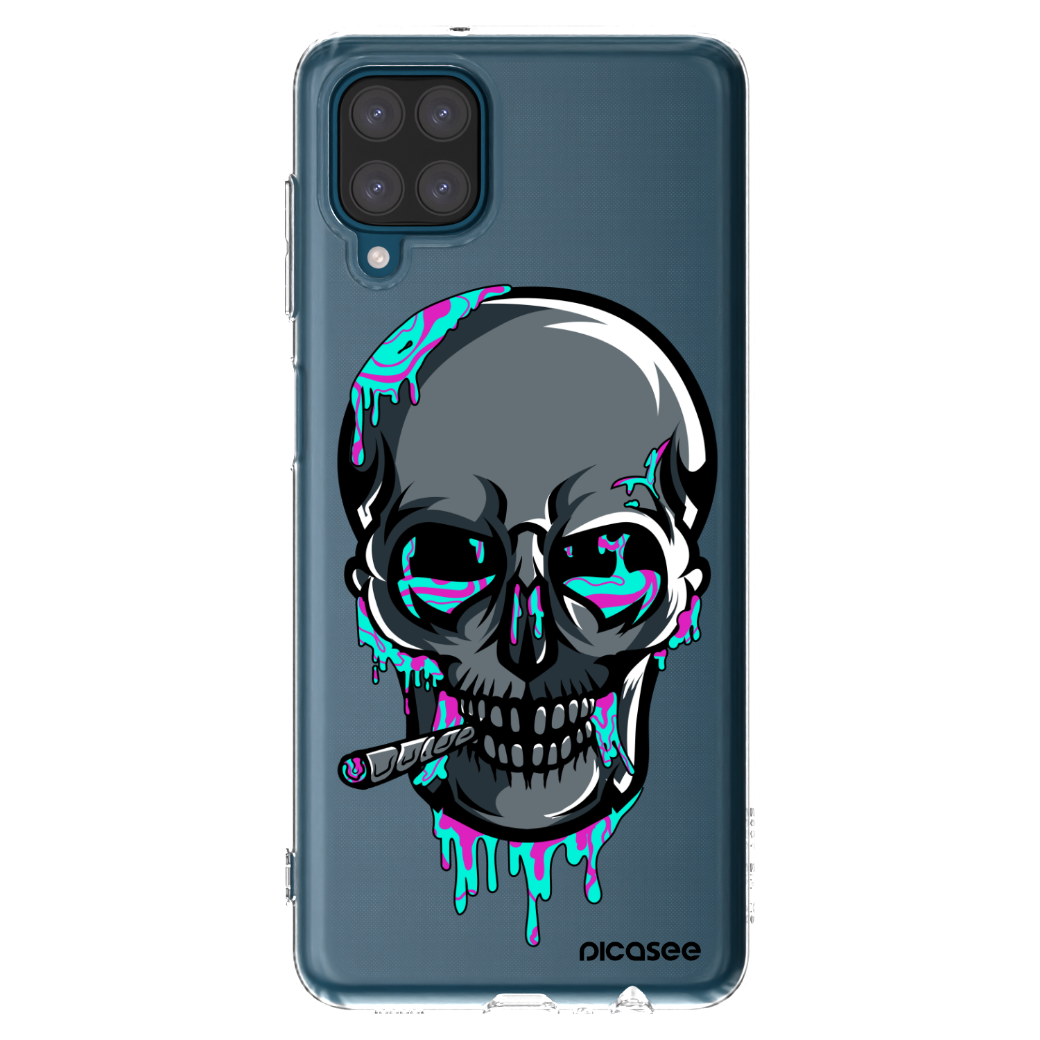 Picasee silikonový průhledný obal pro Samsung Galaxy A12 A125F - EARTH - Lebka 3.0