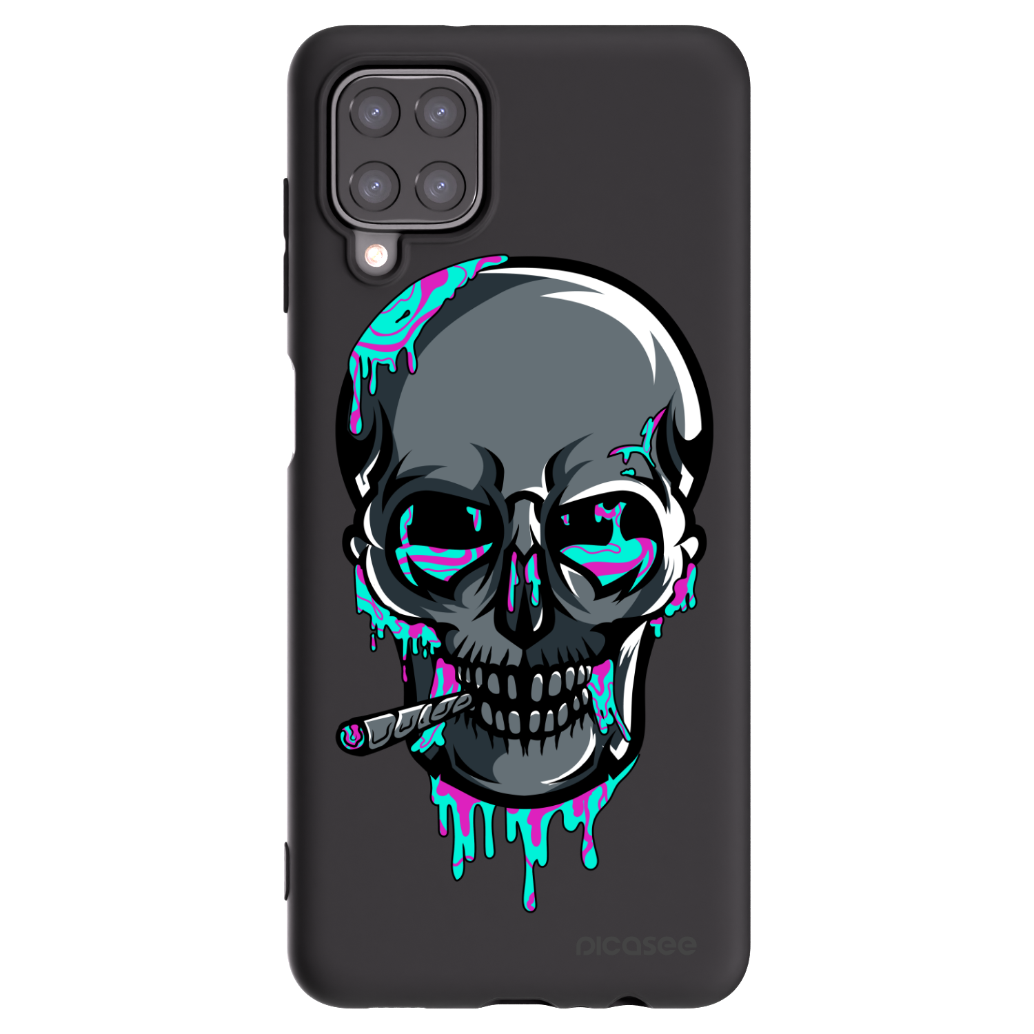 Picasee silikonový černý obal pro Samsung Galaxy A12 A125F - EARTH - Lebka 3.0