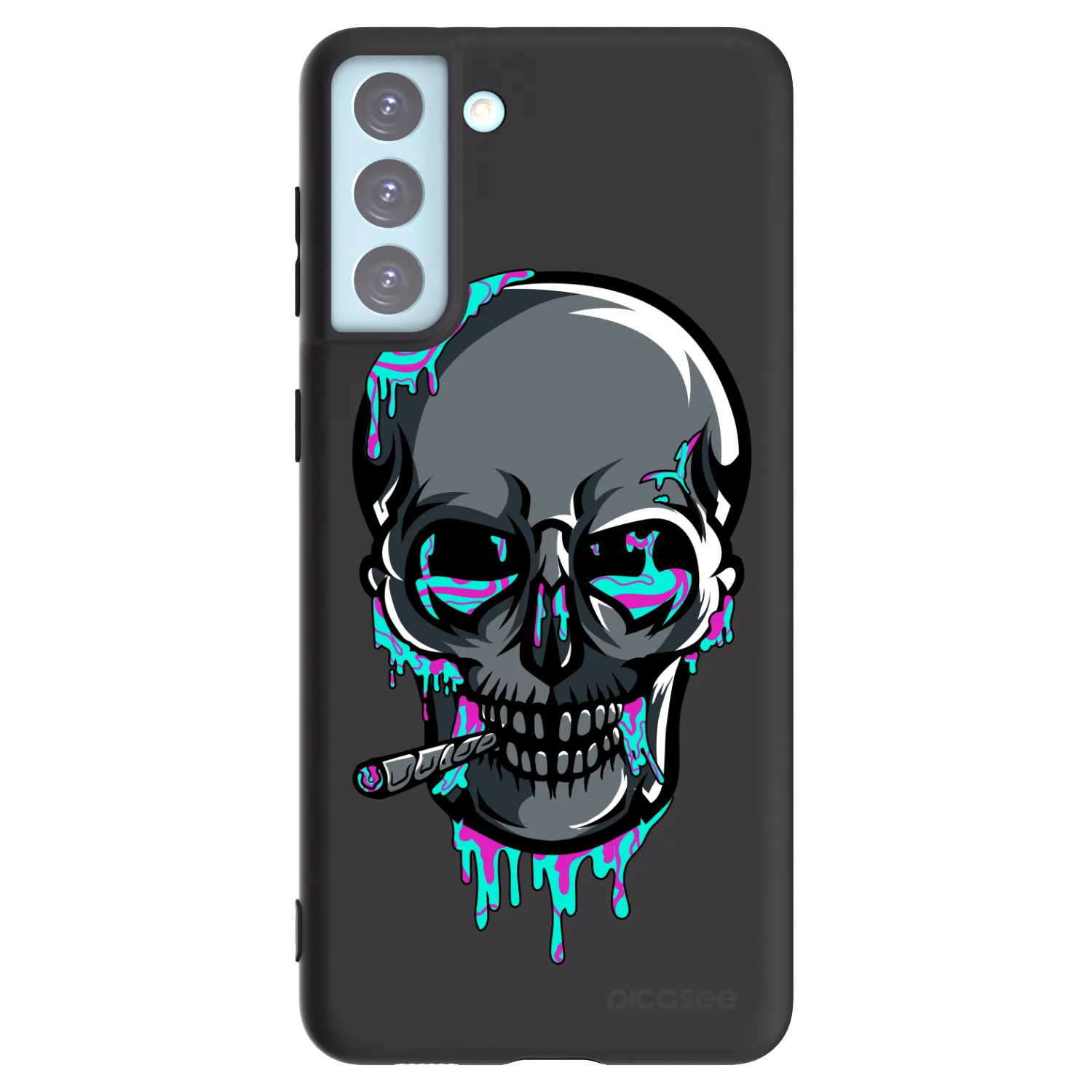 Picasee silikonový černý obal pro Samsung Galaxy S21+ 5G G996F - EARTH - Lebka 3.0