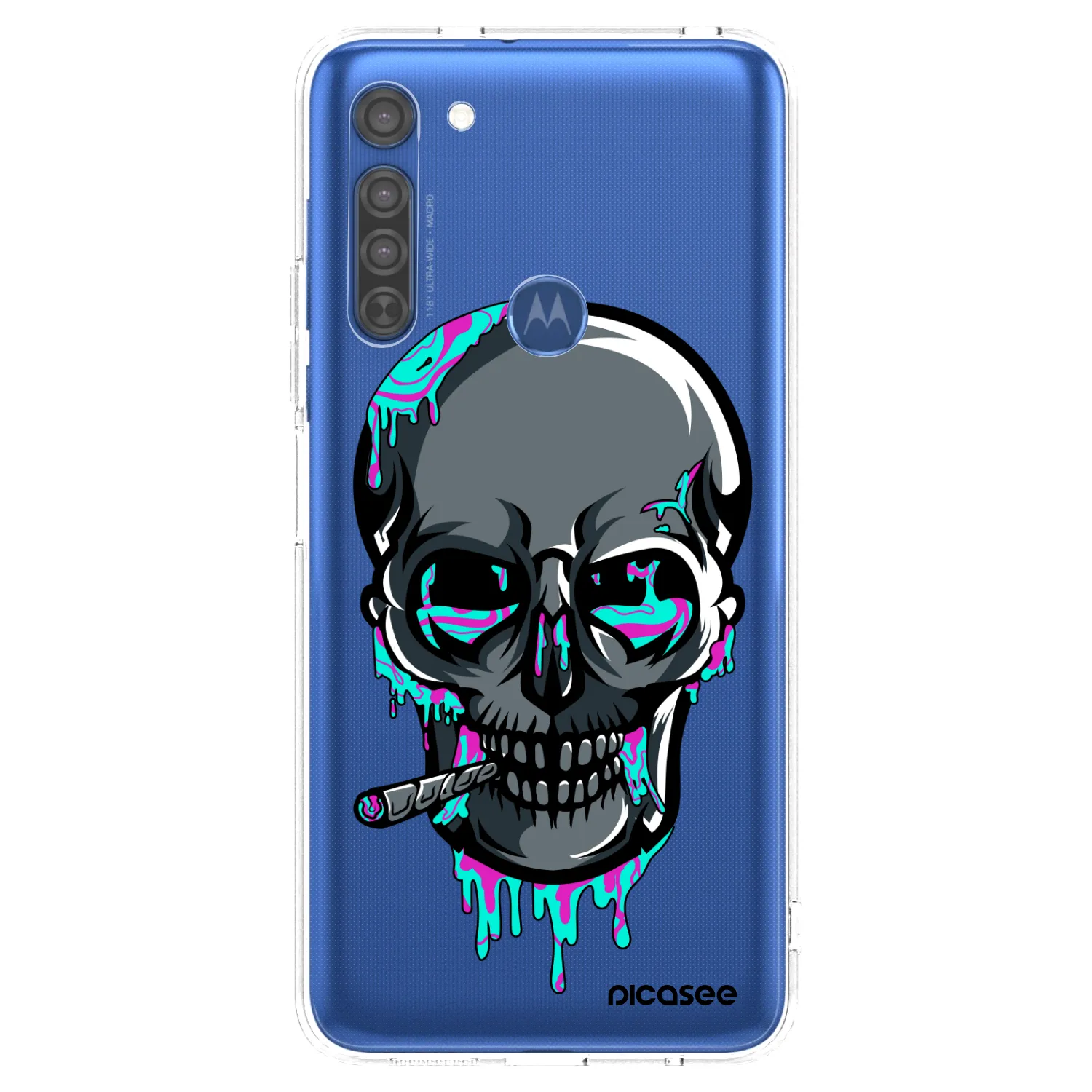 Picasee silikonový průhledný obal pro Motorola Moto G8 - EARTH - Lebka 3.0