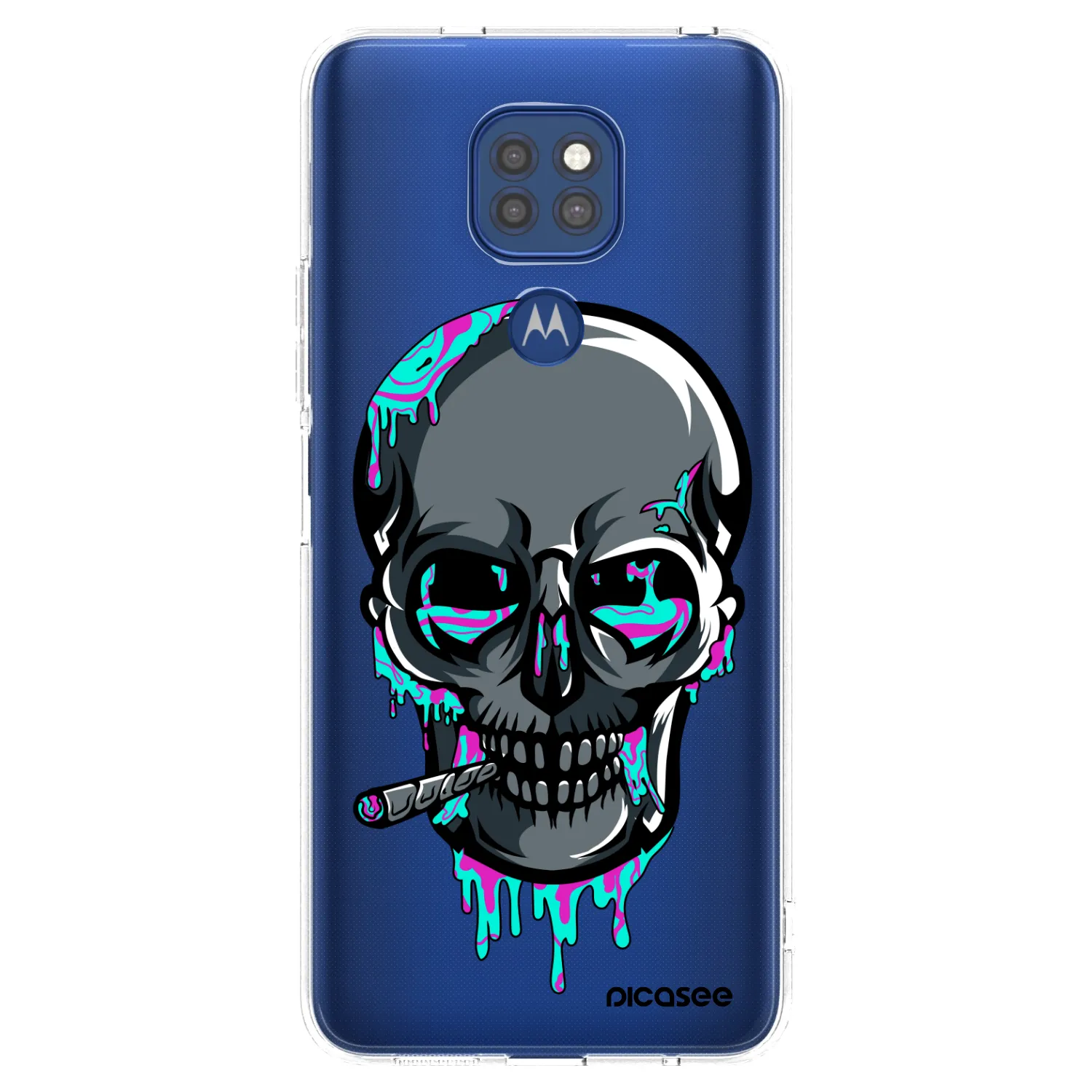 Picasee silikonový průhledný obal pro Motorola Moto G9 Play - EARTH - Lebka 3.0
