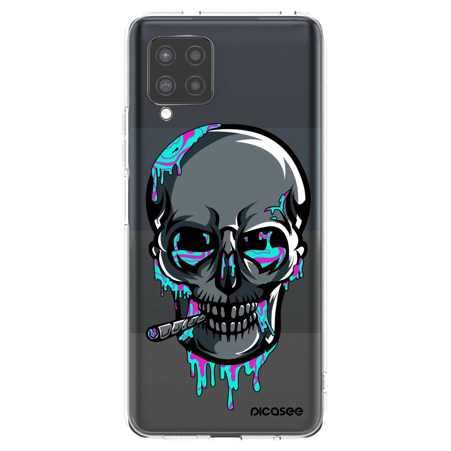 Picasee silikonový průhledný obal pro Samsung Galaxy A42 A426B - EARTH - Lebka 3.0