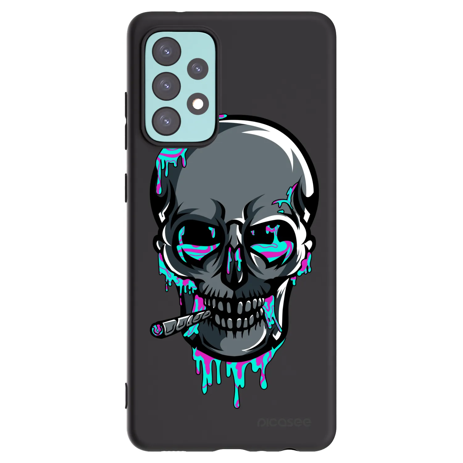 Picasee silikonový černý obal pro Samsung Galaxy A72 A725F - EARTH - Lebka 3.0