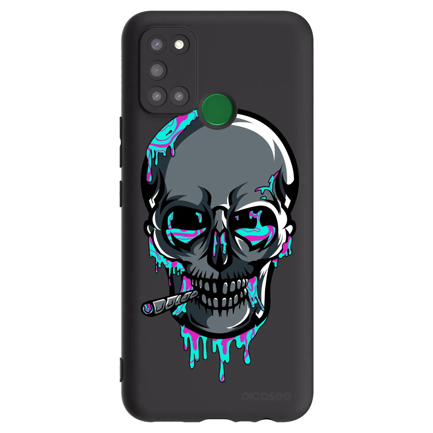 Picasee silikonový černý obal pro Realme 7i - EARTH - Lebka 3.0