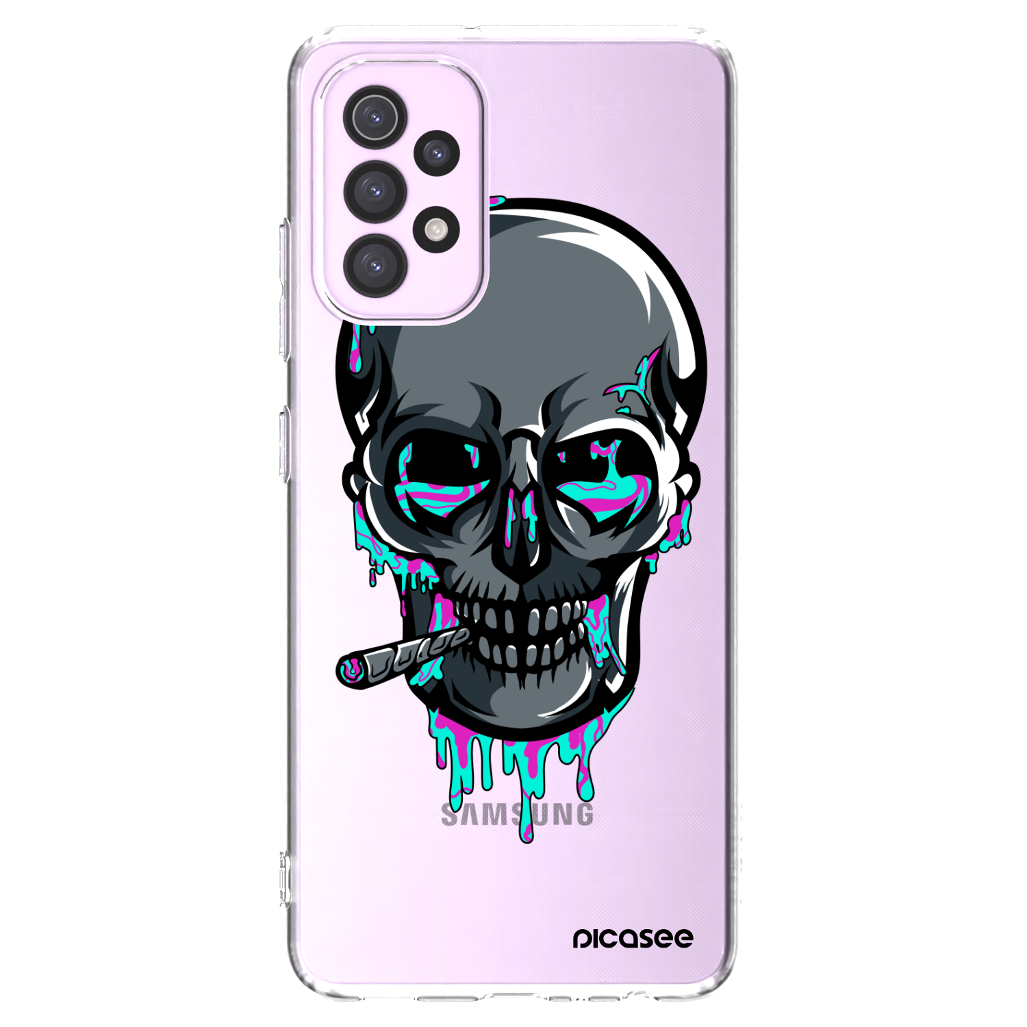 Picasee silikonový průhledný obal pro Samsung Galaxy A32 5G A326B - EARTH - Lebka 3.0