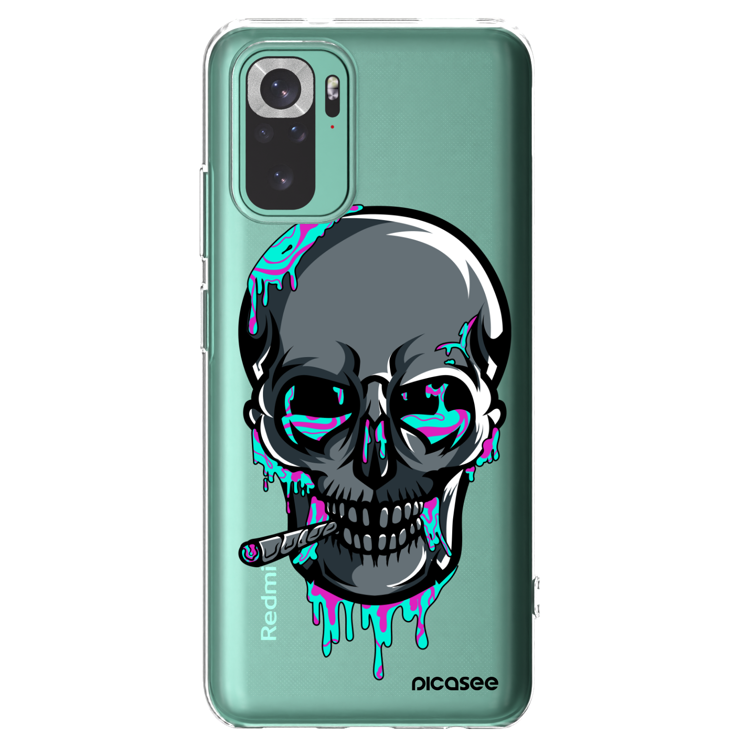 Picasee silikonový průhledný obal pro Xiaomi Redmi Note 10 Pro - EARTH - Lebka 3.0
