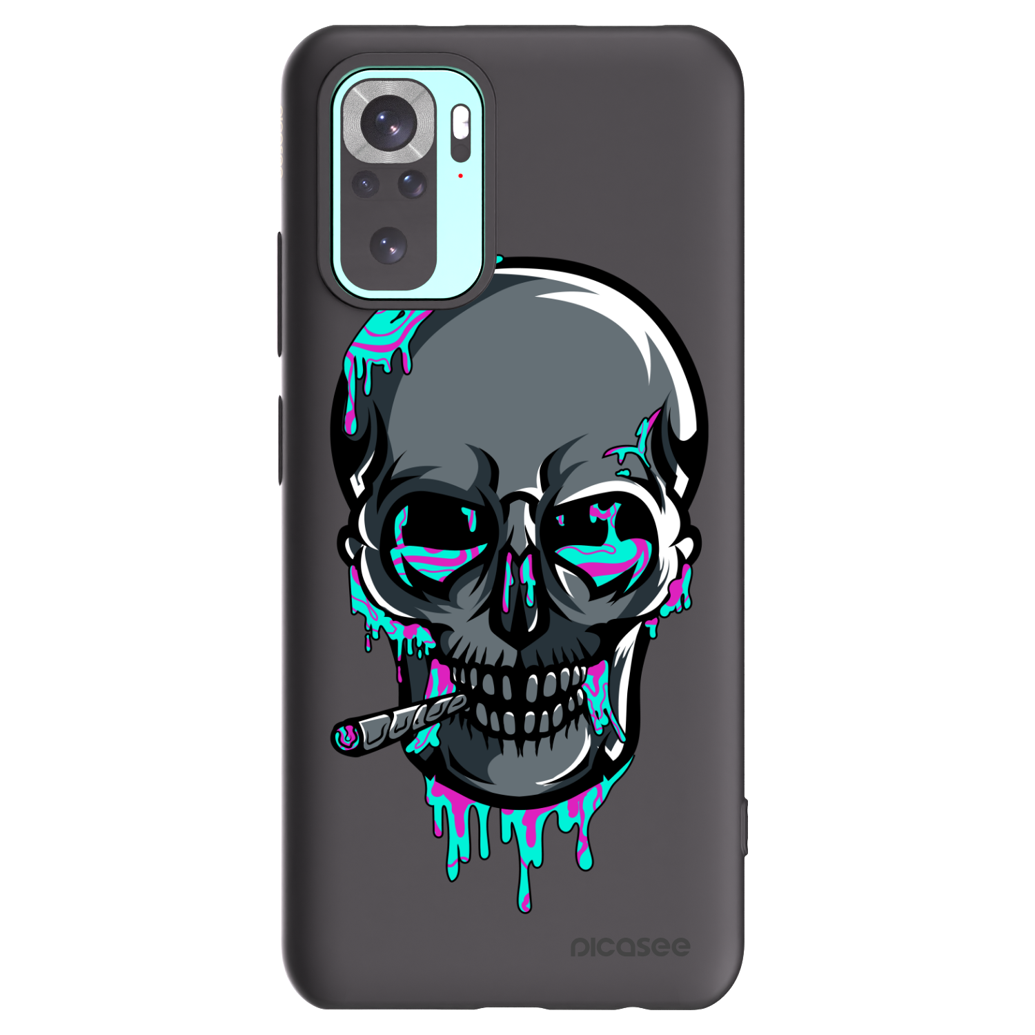 Picasee silikonový černý obal pro Xiaomi Redmi Note 10 Pro - EARTH - Lebka 3.0