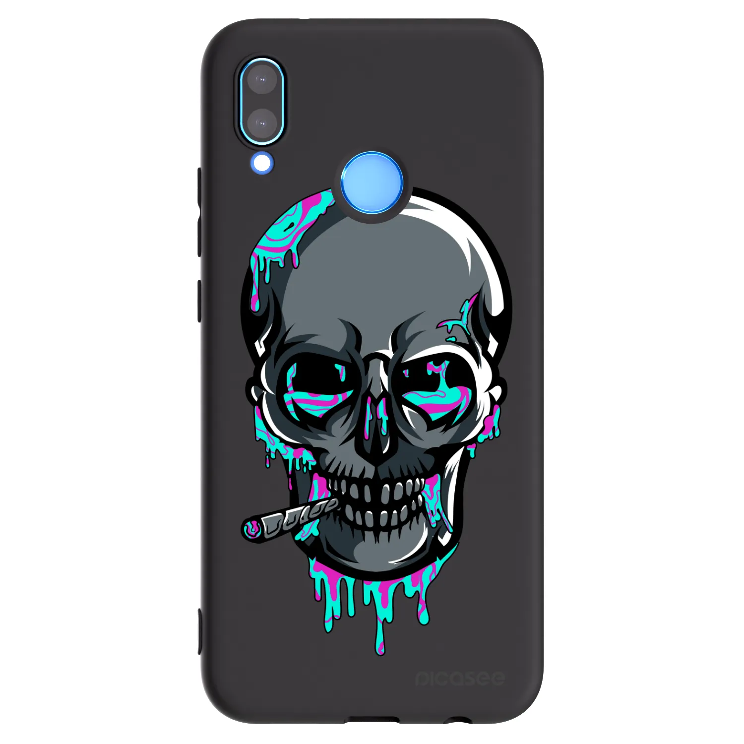 Picasee silikonový černý obal pro Huawei P20 Lite - EARTH - Lebka 3.0