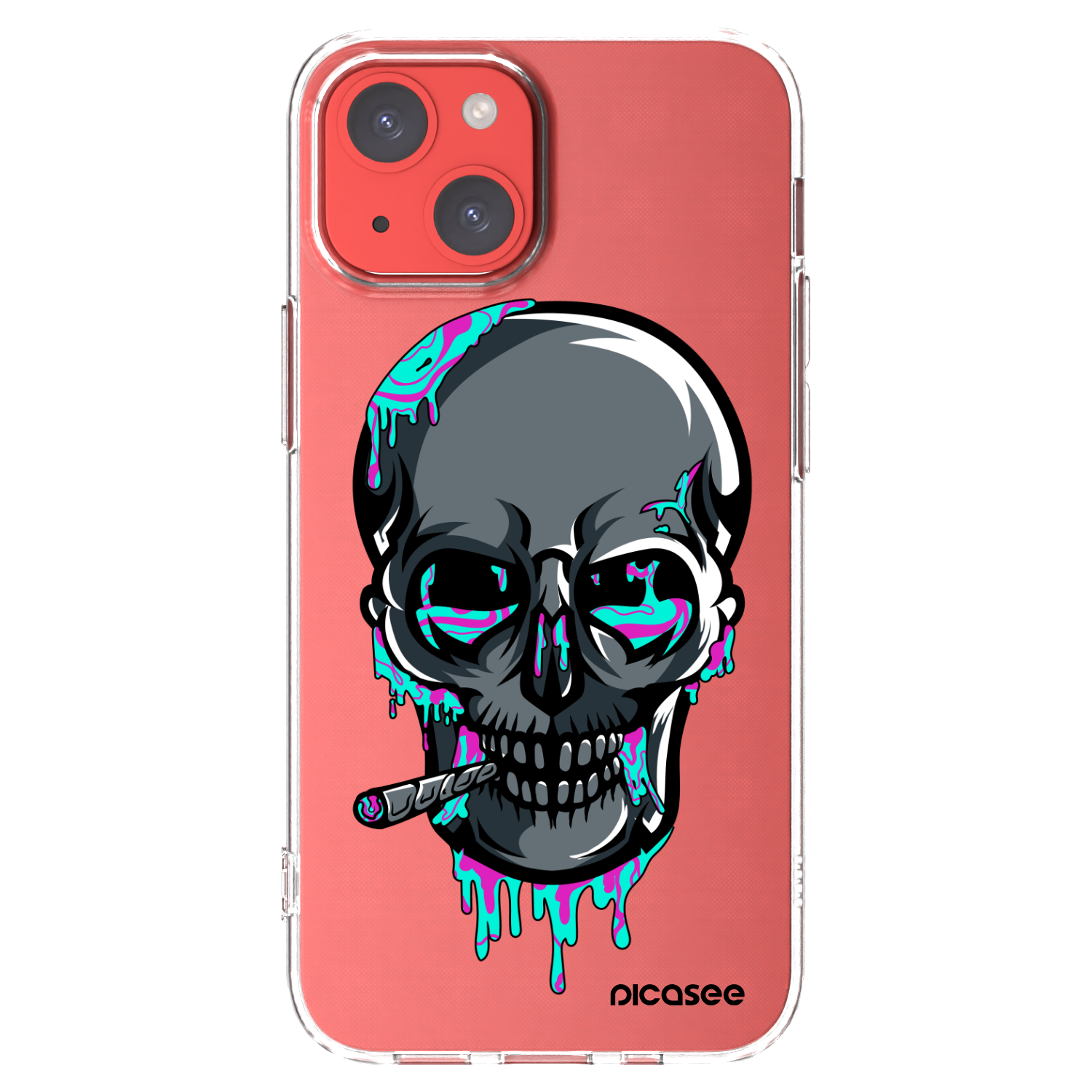 Picasee silikonový průhledný obal pro Apple iPhone 13 mini - EARTH - Lebka 3.0