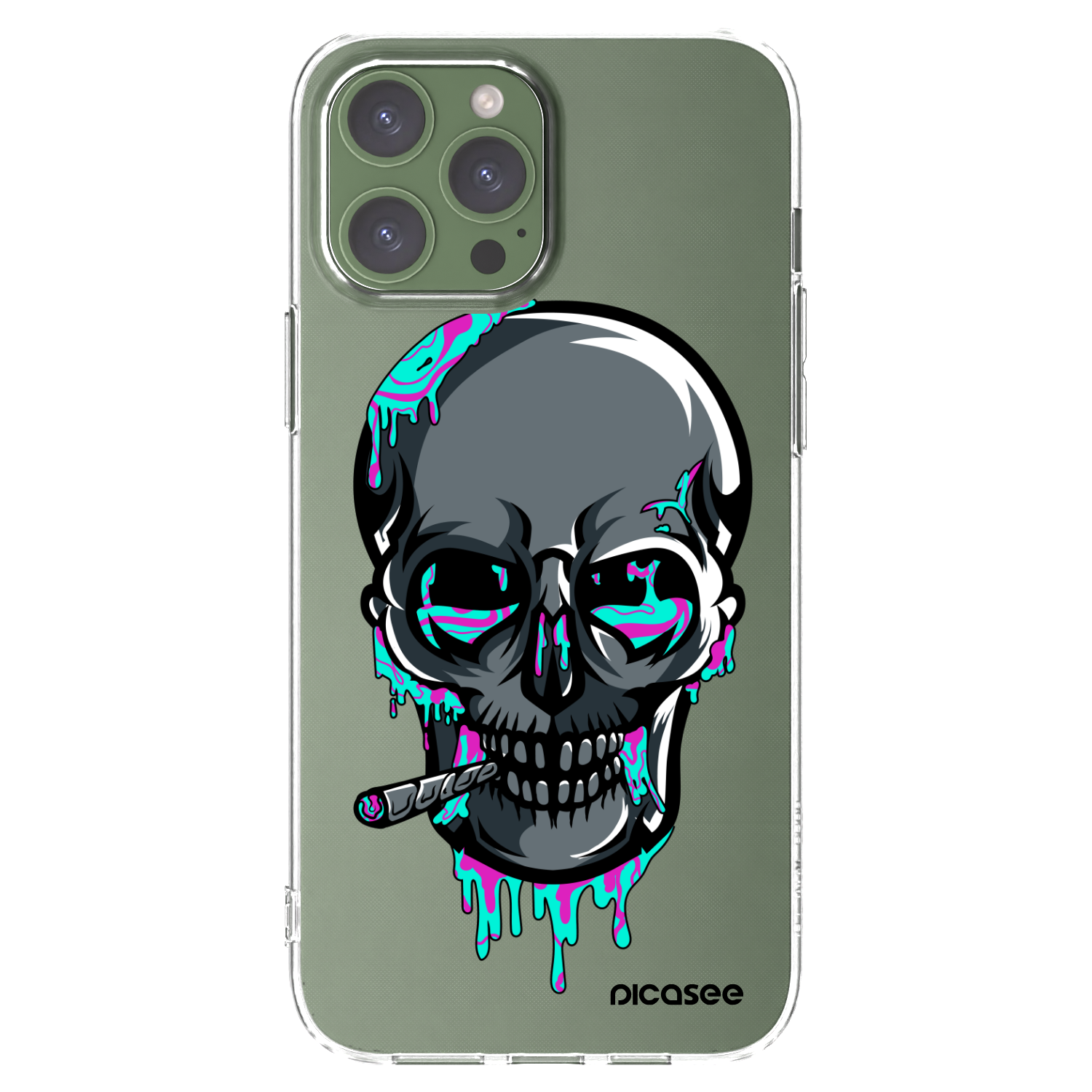 Picasee silikonový průhledný obal pro Apple iPhone 13 Pro Max - EARTH - Lebka 3.0