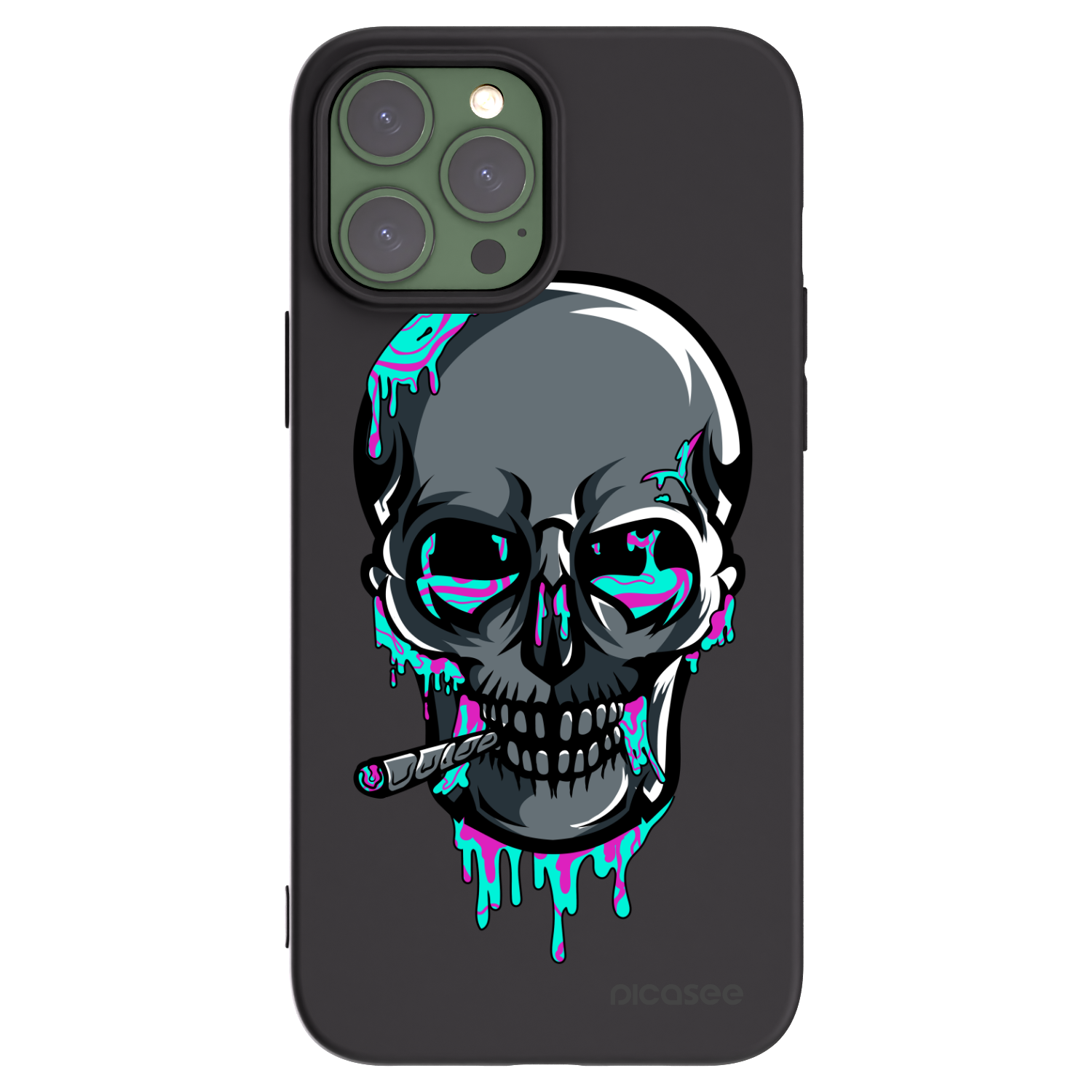 Picasee silikonový černý obal pro Apple iPhone 13 Pro Max - EARTH - Lebka 3.0