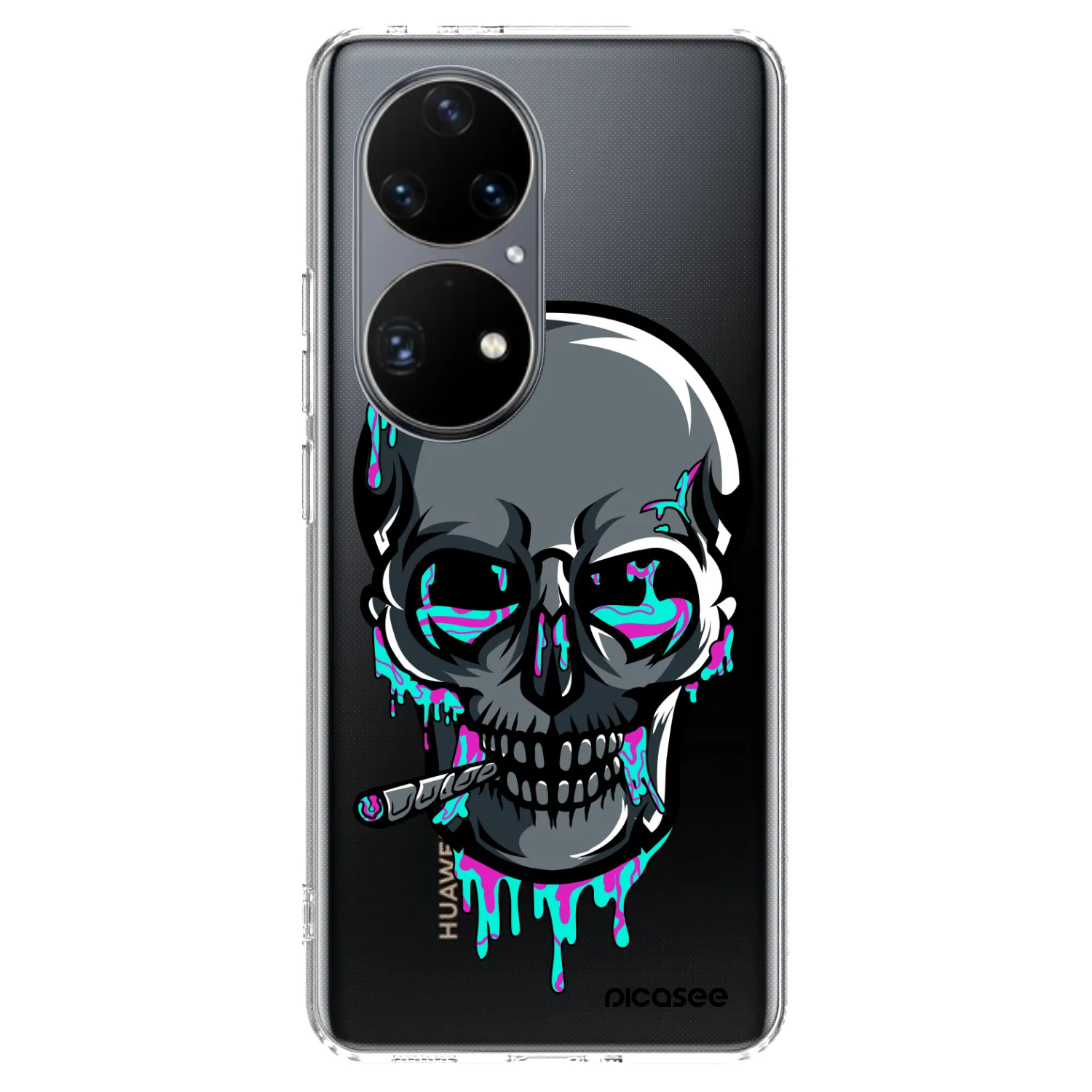 Picasee silikonový průhledný obal pro Huawei P50 - EARTH - Lebka 3.0
