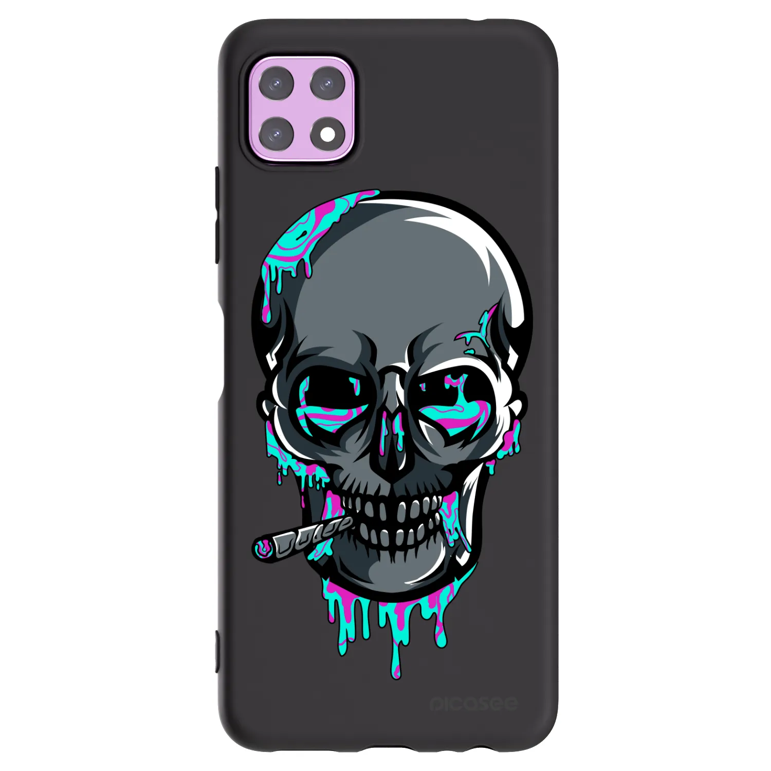 Picasee silikonový černý obal pro Samsung Galaxy A22 A226B 5G - EARTH - Lebka 3.0