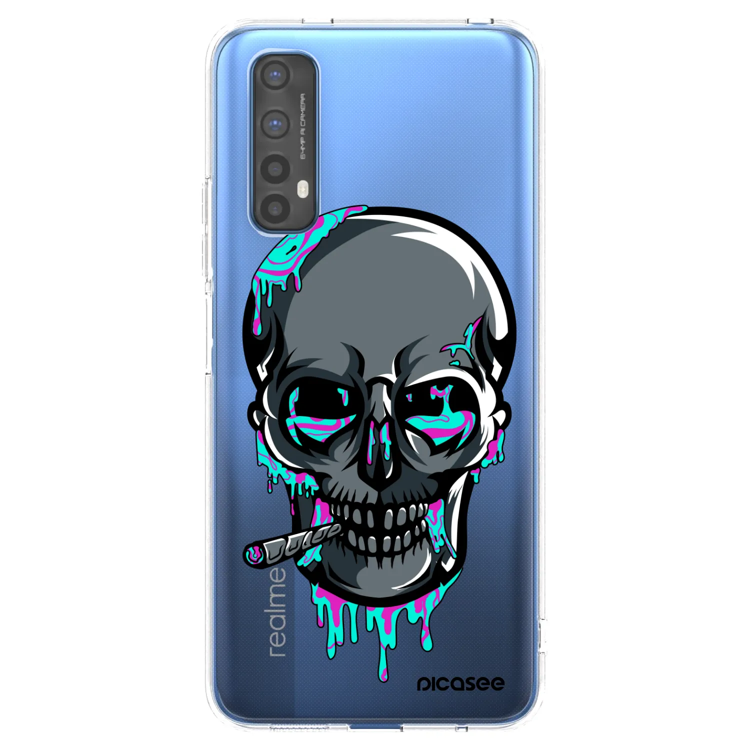 Picasee silikonový průhledný obal pro Realme 7 - EARTH - Lebka 3.0