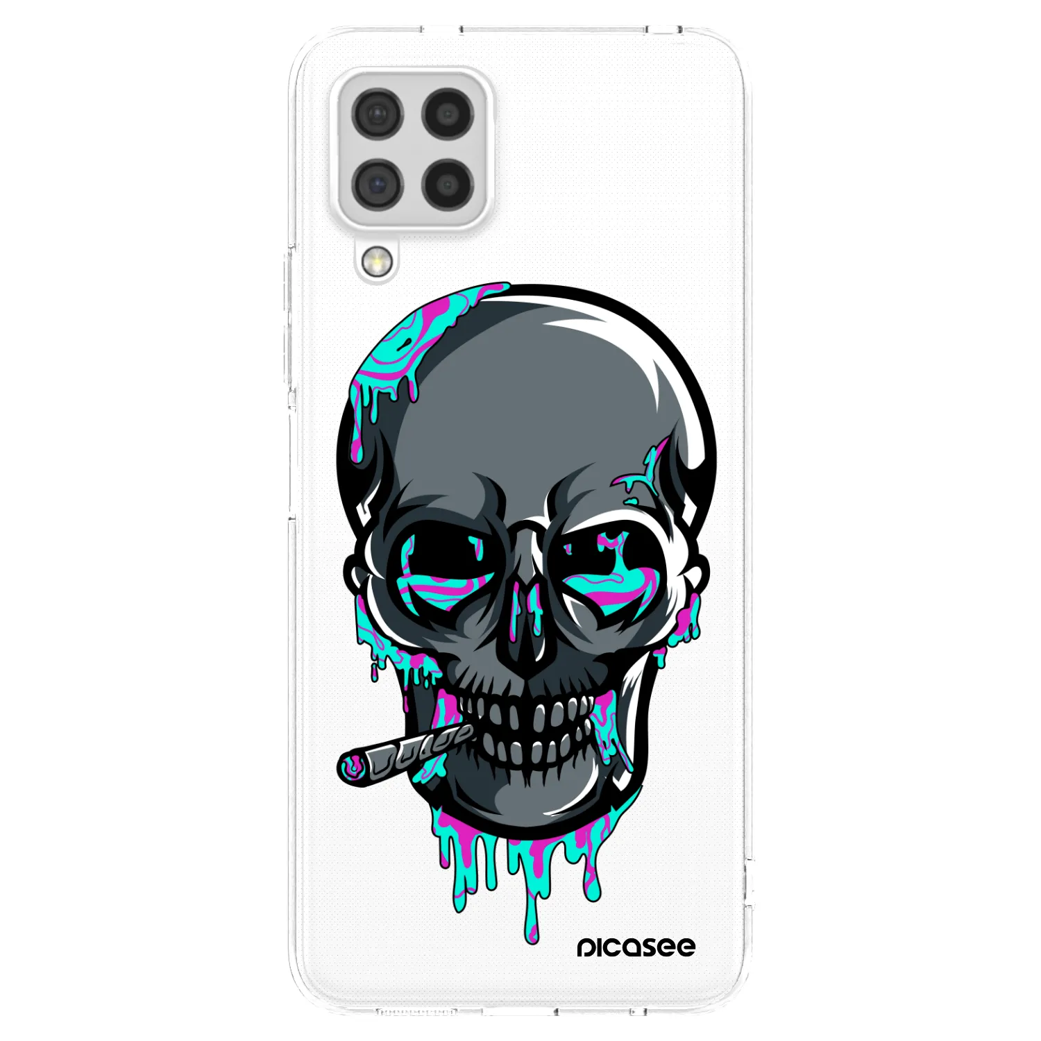 Picasee silikonový průhledný obal pro Samsung Galaxy A22 A225F 4G - EARTH - Lebka 3.0