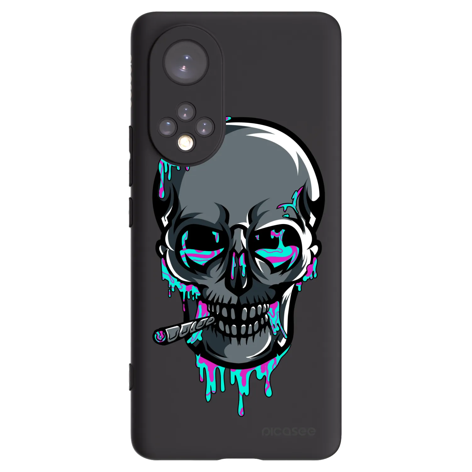 Picasee silikonový černý obal pro Huawei Nova 9 - EARTH - Lebka 3.0