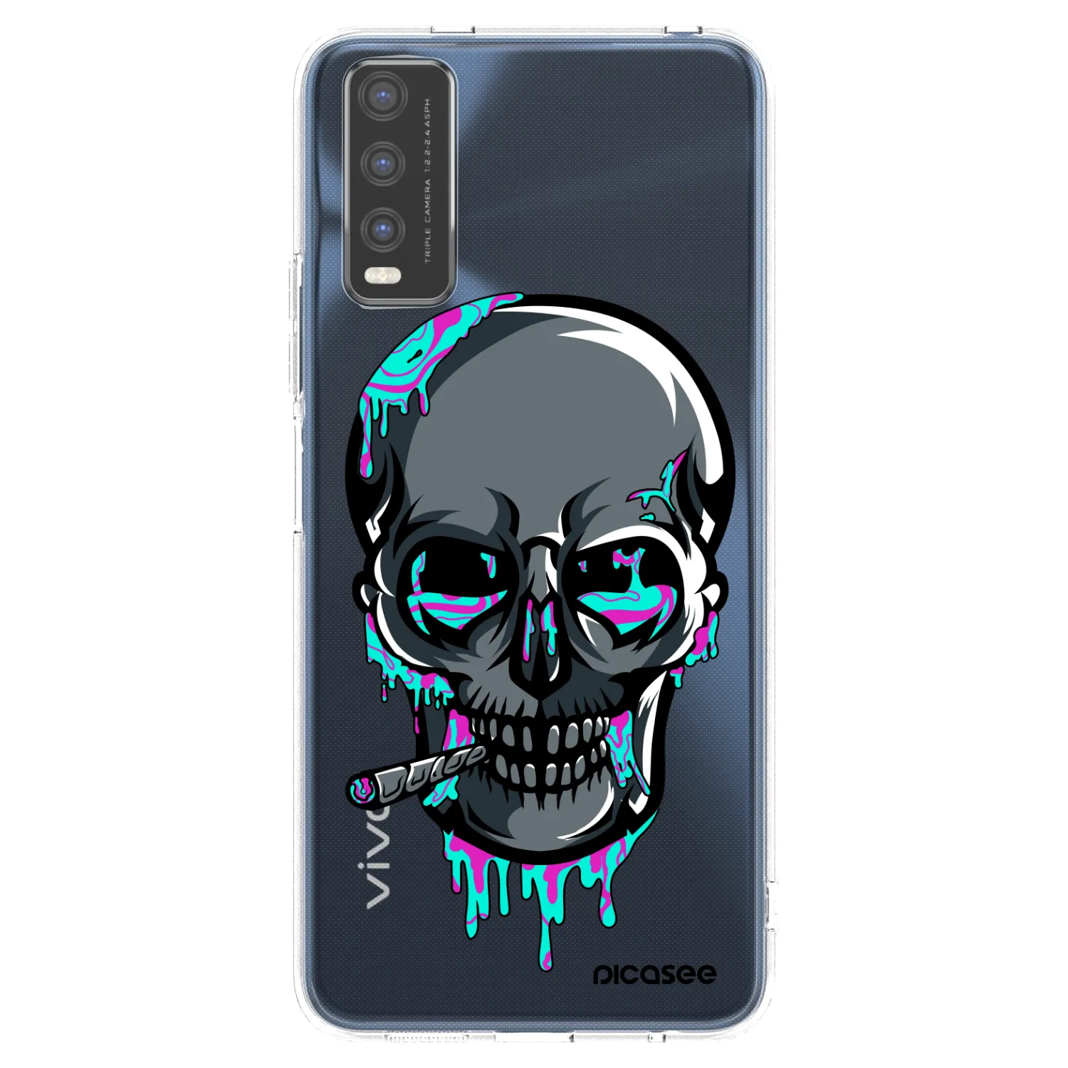 Picasee silikonový průhledný obal pro Vivo Y20s - EARTH - Lebka 3.0