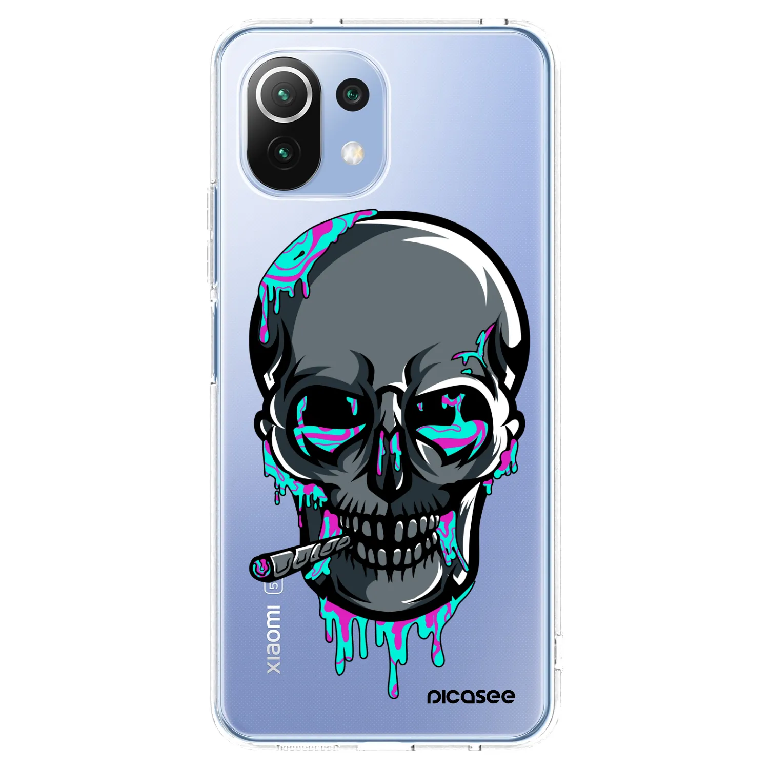 Picasee silikonový průhledný obal pro Xiaomi 11 Lite 5G NE - EARTH - Lebka 3.0