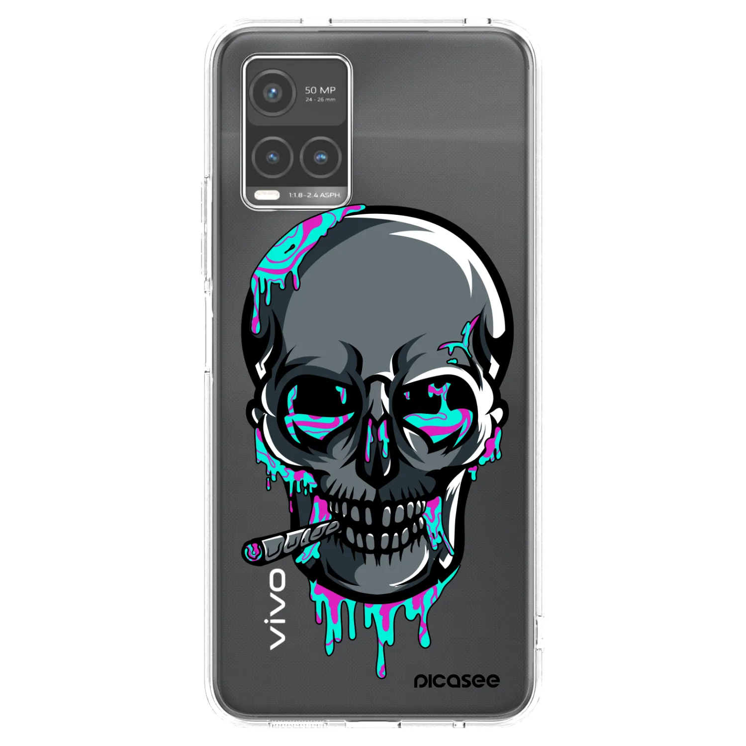 Picasee silikonový průhledný obal pro Vivo Y33s - EARTH - Lebka 3.0