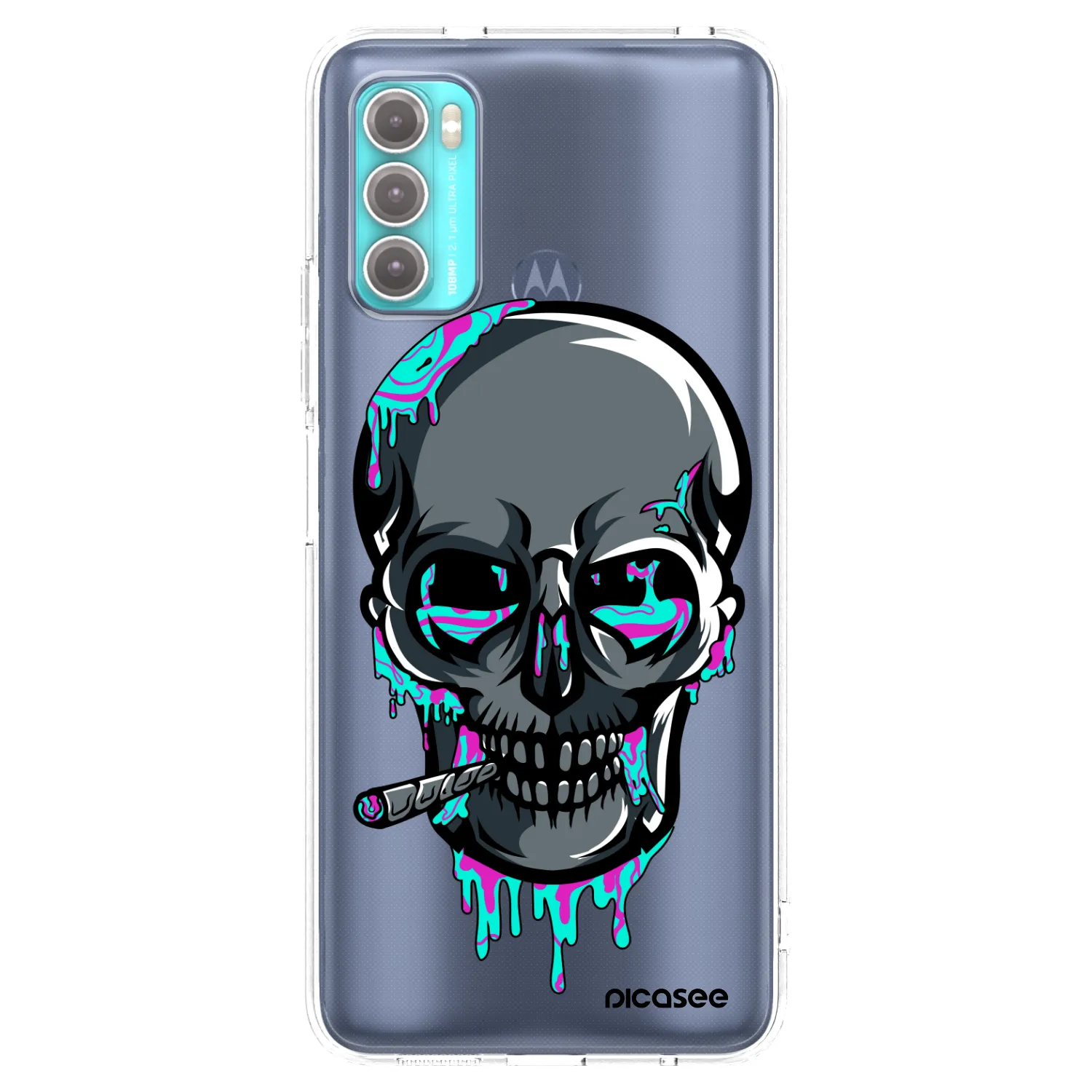 Picasee silikonový průhledný obal pro Motorola Moto G60 - EARTH - Lebka 3.0