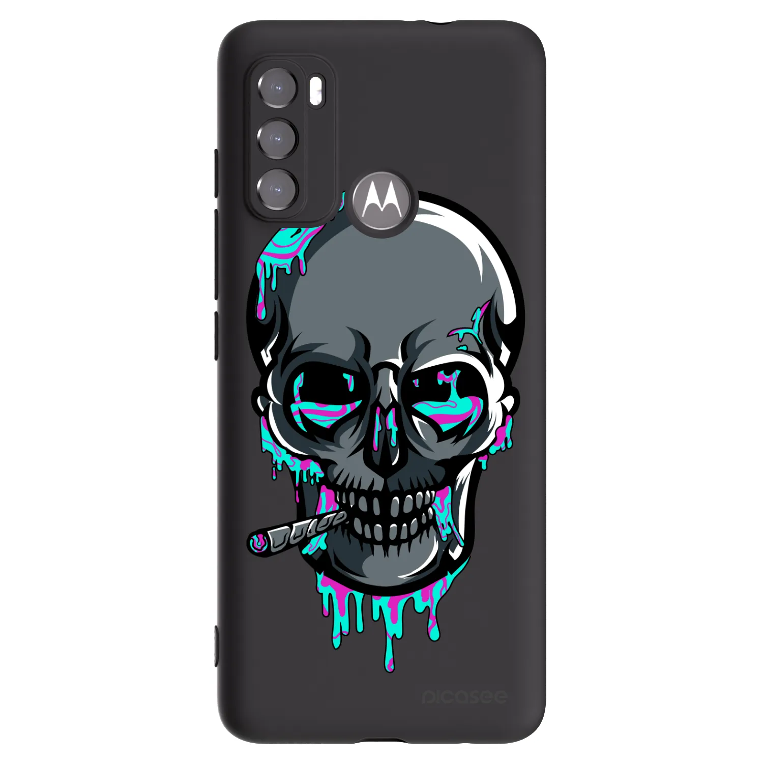 Picasee silikonový černý obal pro Motorola Moto G60 - EARTH - Lebka 3.0