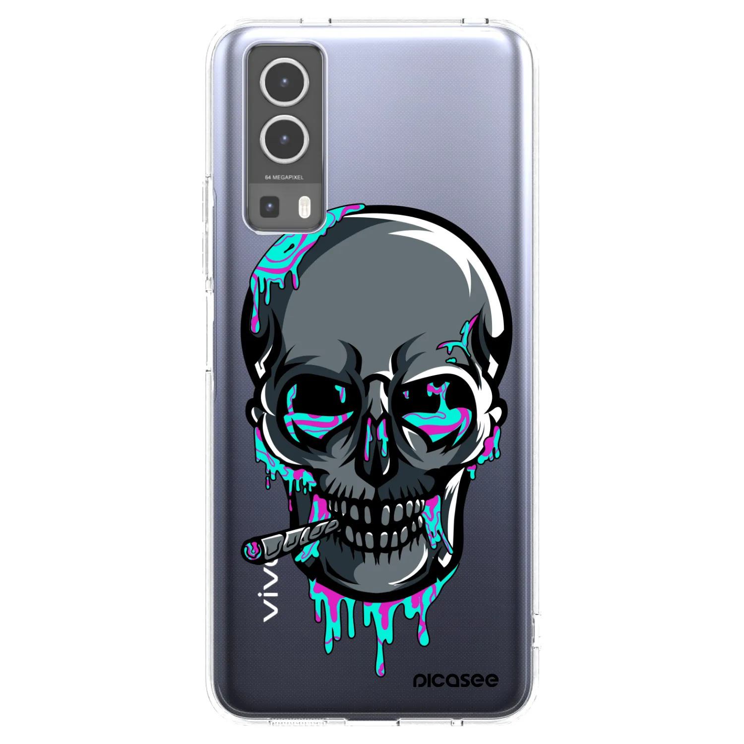 Picasee silikonový průhledný obal pro Vivo Y72 5G - EARTH - Lebka 3.0