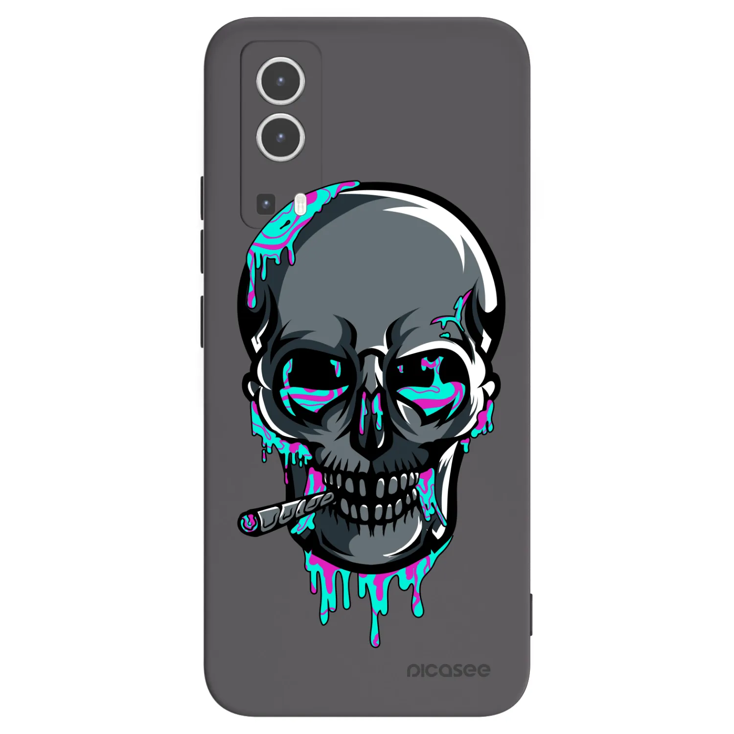 Picasee silikonový černý obal pro Vivo Y72 5G - EARTH - Lebka 3.0