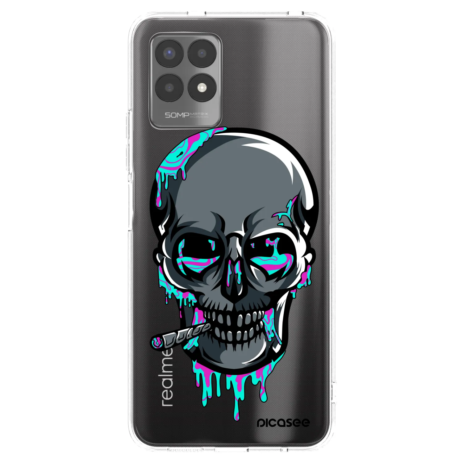 Picasee silikonový průhledný obal pro Realme 8i - EARTH - Lebka 3.0