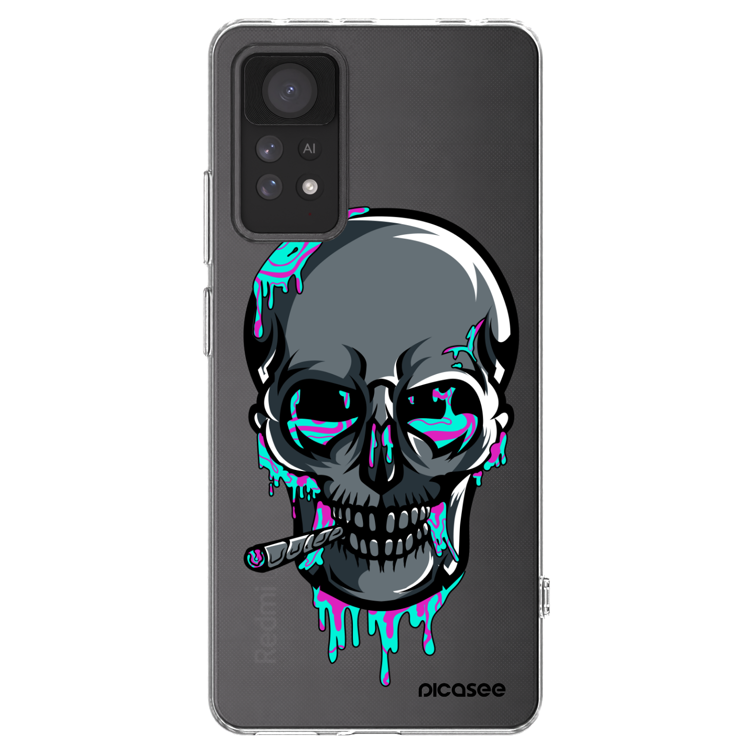 Picasee silikonový průhledný obal pro Xiaomi Redmi Note 11 Pro - EARTH - Lebka 3.0