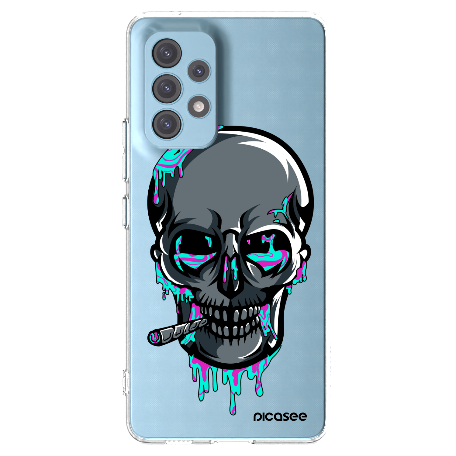 Picasee silikonový průhledný obal pro Samsung Galaxy A53 5G A536 - EARTH - Lebka 3.0