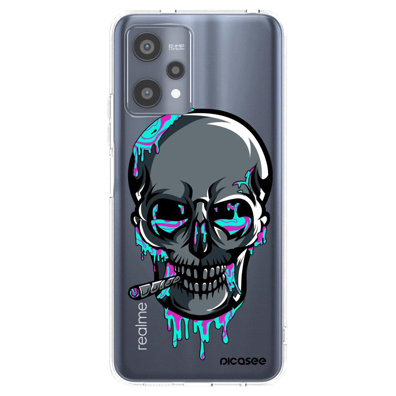 Picasee silikonový průhledný obal pro Realme 9 Pro 5G - EARTH - Lebka 3.0