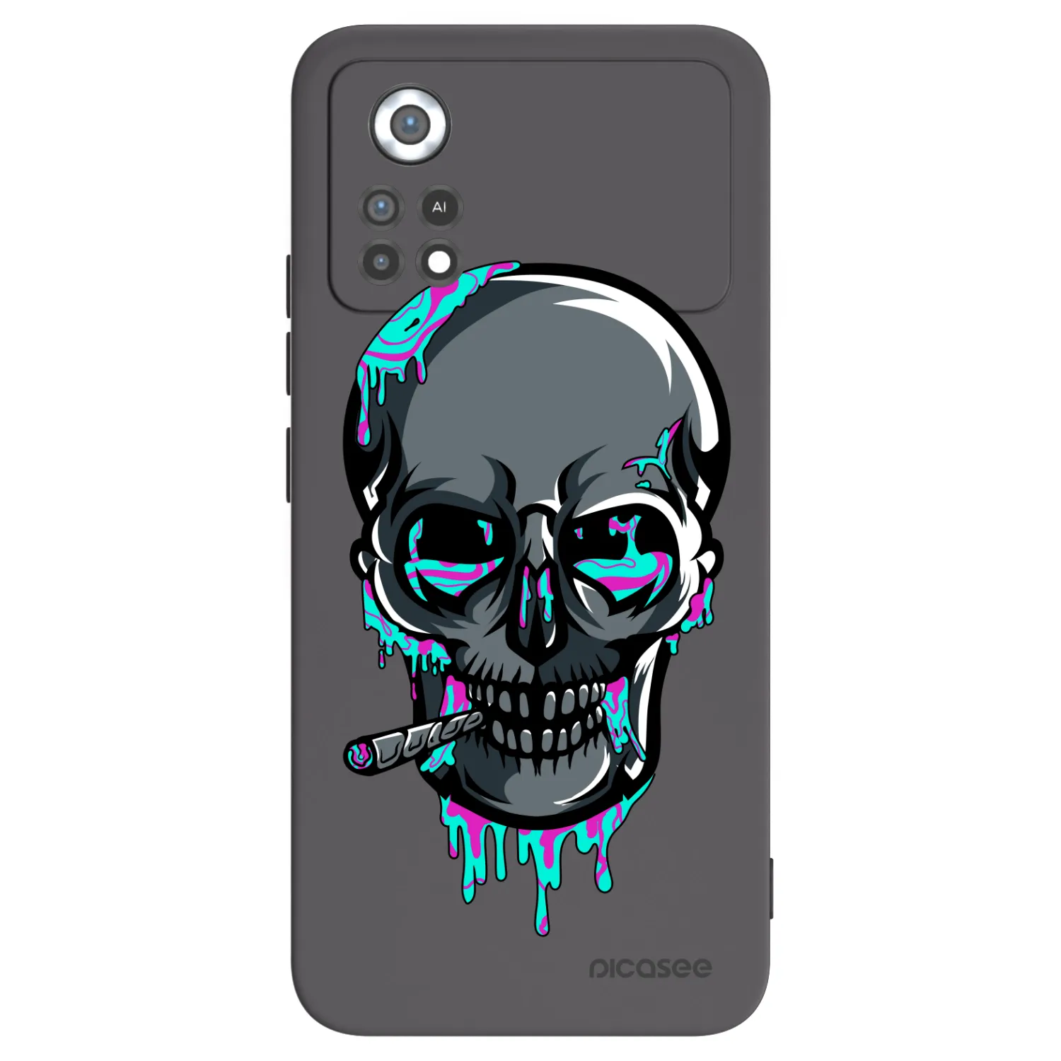 Picasee silikonový černý obal pro Xiaomi Poco X4 Pro 5G - EARTH - Lebka 3.0