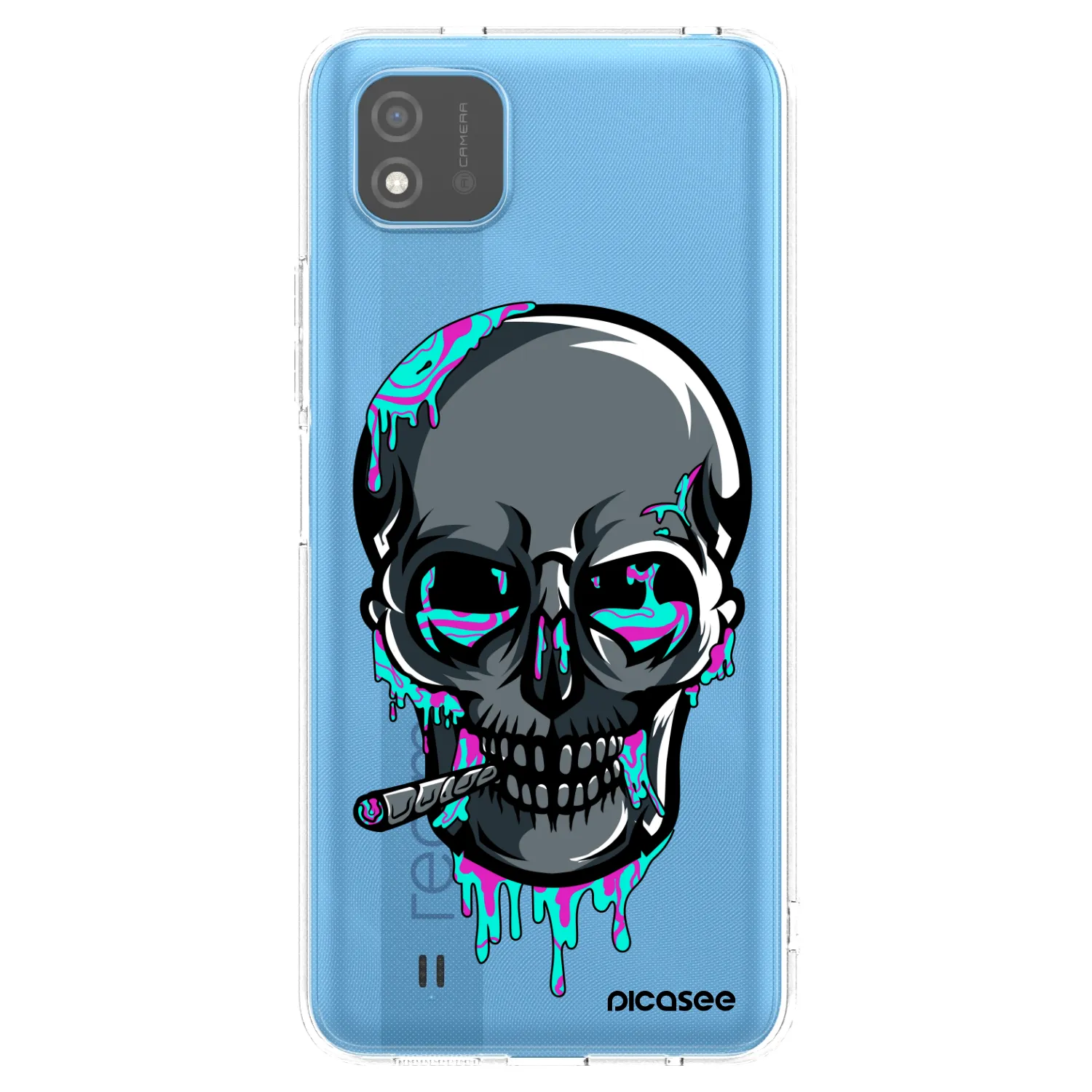 Picasee silikonový průhledný obal pro Realme C11 (2021) - EARTH - Lebka 3.0